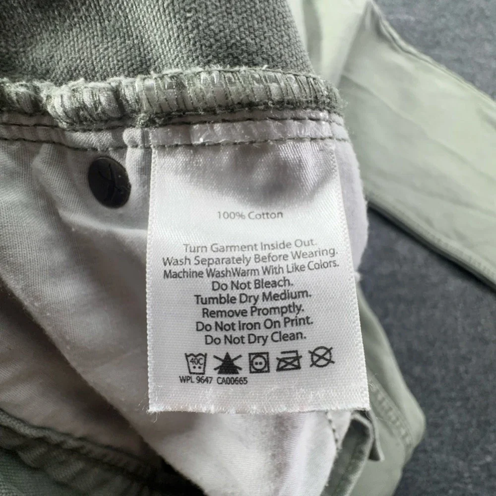 Eddie Bauer Mens Sage Green Cotton Canvas Straight Leg Pants 36x32 D1753291